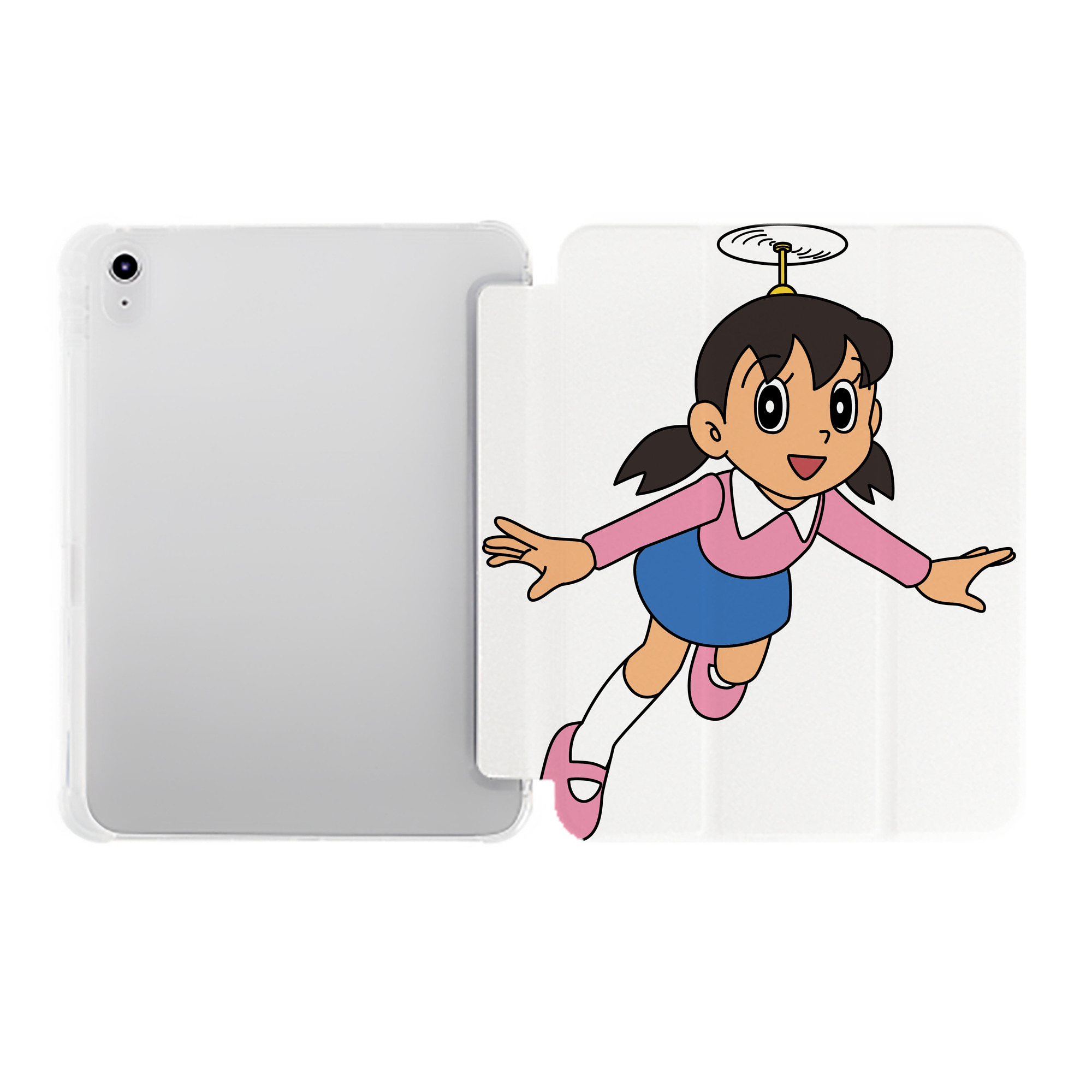 （画像用） ドラえもん みなもと しずか Doraemon Shizuka Minamoto IPad ケース ペン収納付き 三つ折りスタンド PUレザー×シリコン 対応機種9.5/10.5/10.9インチ